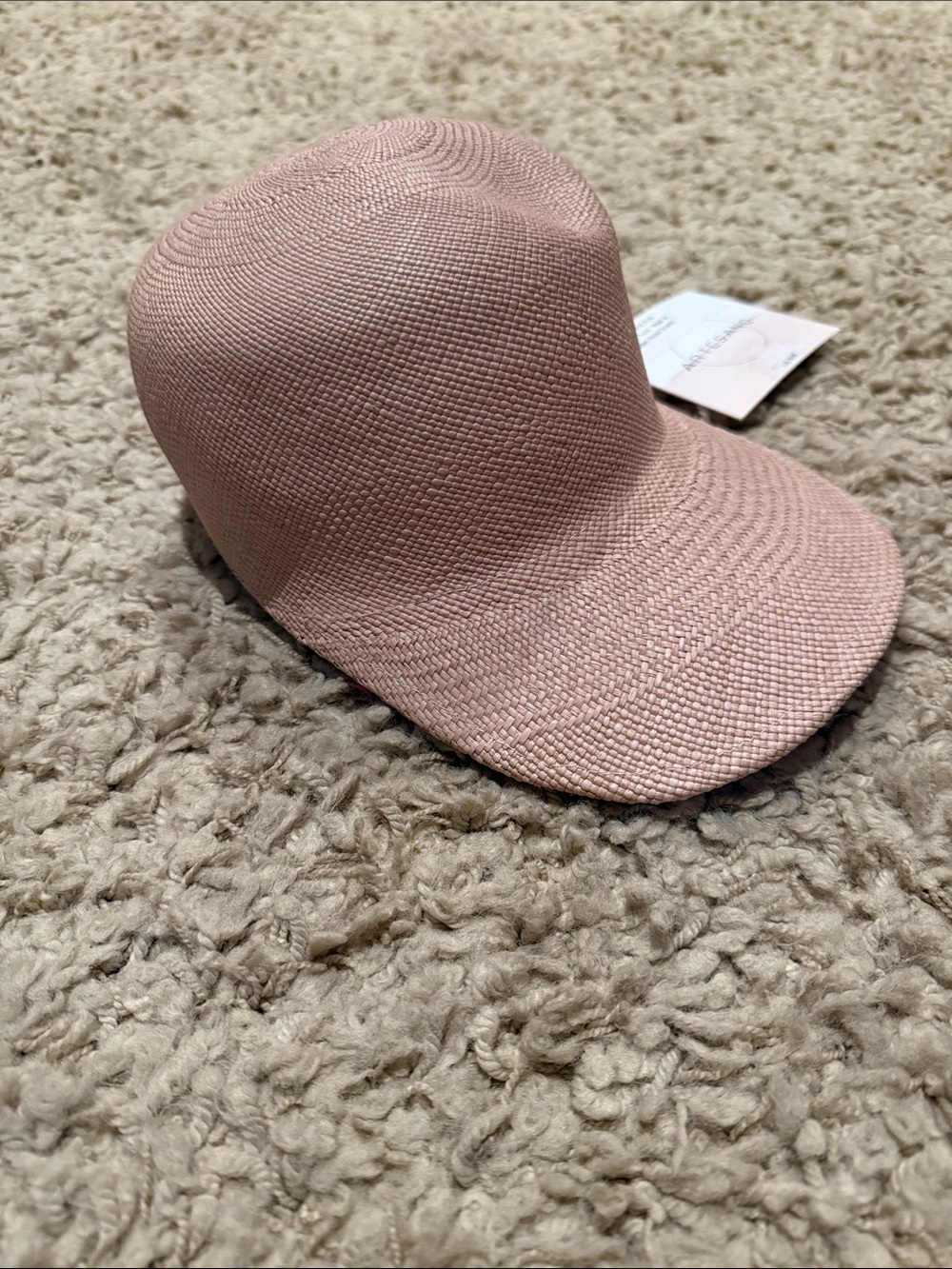 NWT Artesano Turin Rose Quartz Size Medium Straw Hat